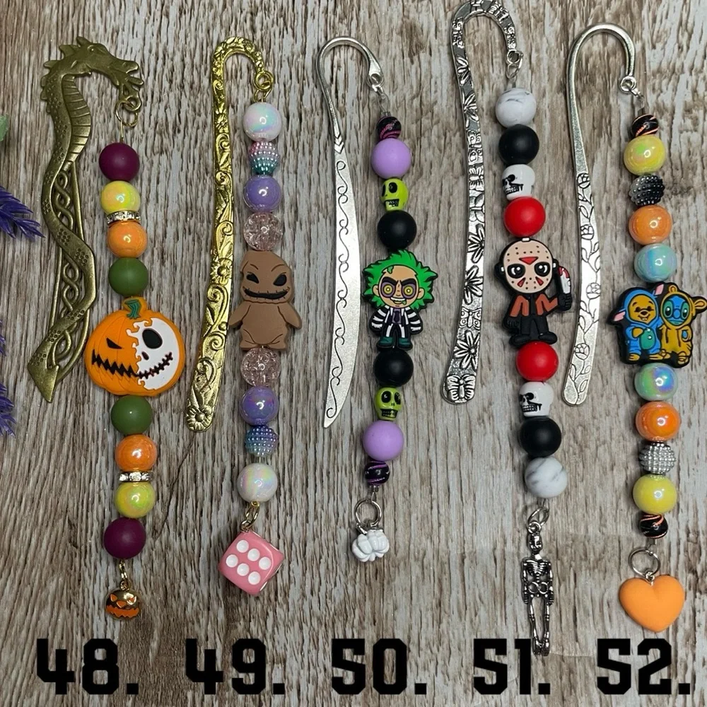 Bookmark Halloween Handcrafted Artisan Beaded Metal Journal Gifts Read Book